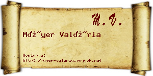 Máyer Valéria névjegykártya
