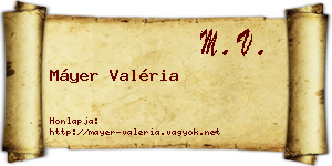 Máyer Valéria névjegykártya